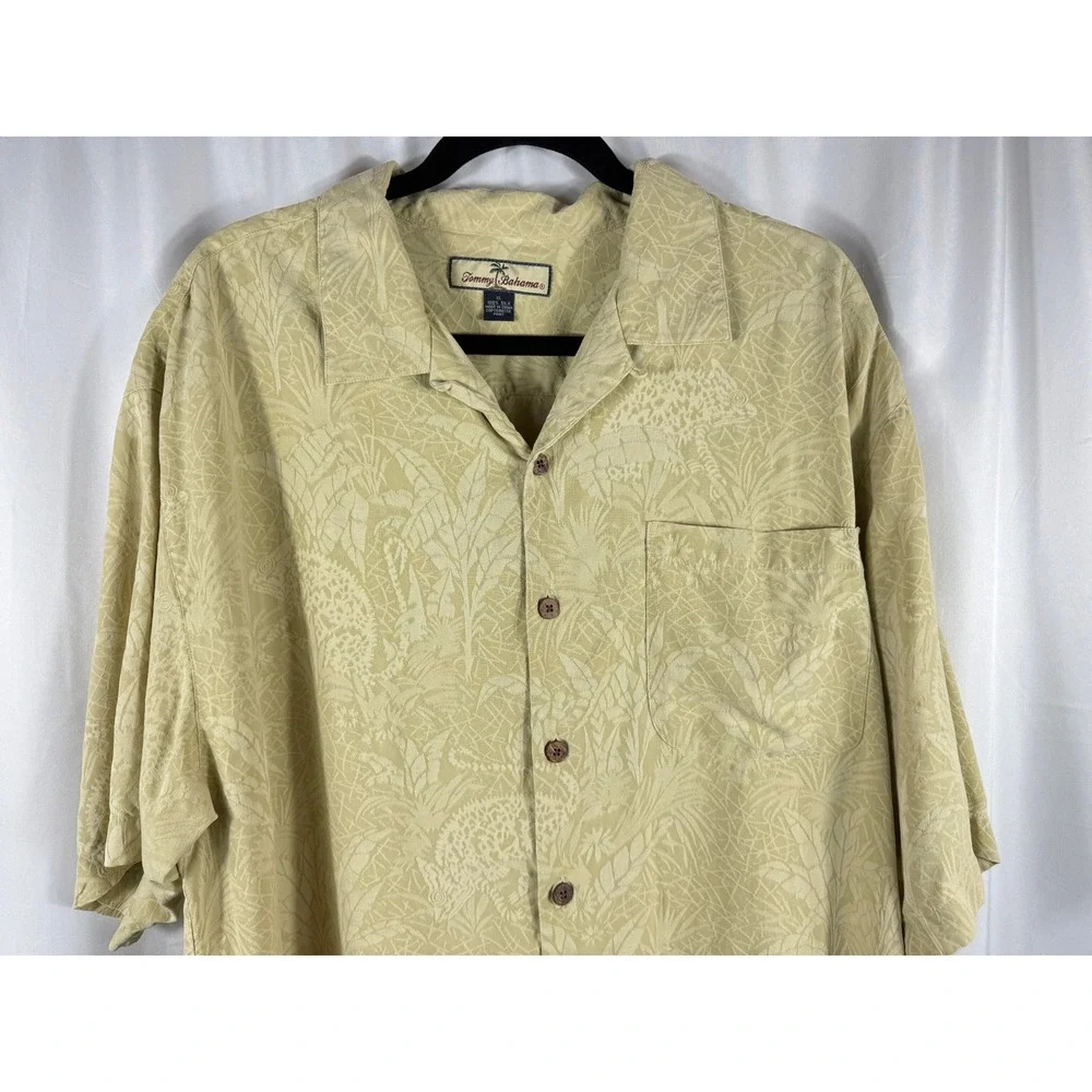 Tommy Bahama Vintage Silk 100% Shirt Mens XL Button‎ Up Tropical